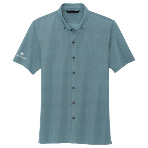 ZB1S338 Mercer+Mettle Stretch Pique Full-Button Polo image thumbnail