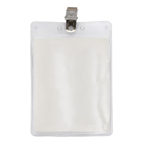 ZB11724 3" x 4" Vertical Vinyl Pouch with Bulldog Clip image thumbnail