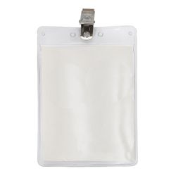 Image of ZB11724 3" x 4" Vertical Vinyl Pouch with Bulldog Clip
