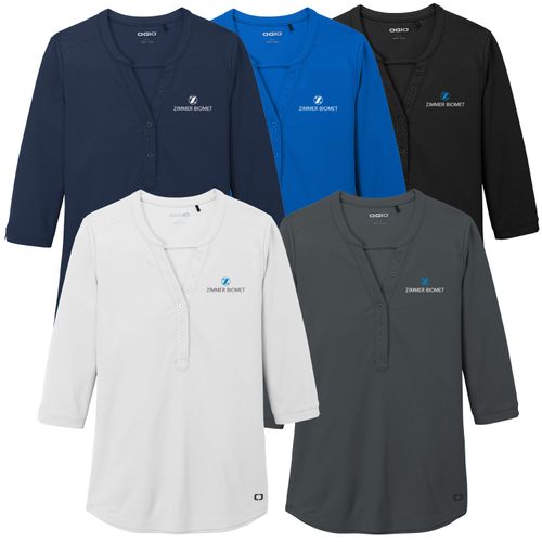 ZB1S344 OGIO Ladies Jewel Henley image thumbnail