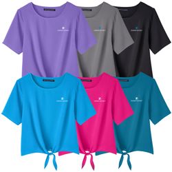 Image of ZB1S428 Ladies Tie Front Blouse
