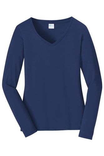 Port & Company Ladies Long Sleeve Fan Favorite V-Neck Tee. LPC450VLS image thumbnail