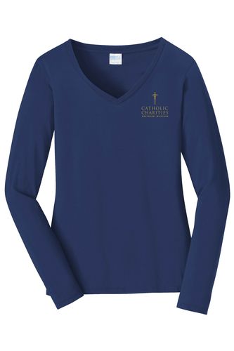 Port & Company Ladies Long Sleeve Fan Favorite V-Neck Tee. LPC450VLS image thumbnail