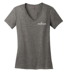 Image of Charcoal Realtracs Women's Triblend V-Neck Tee