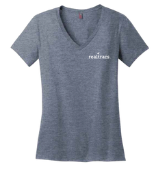 Image of Navy Realtracs Women's Triblend V-Neck Tee