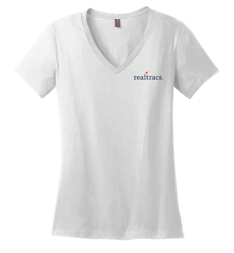 Heather White Realtracs Women's Triblend V-Neck Tee image thumbnail