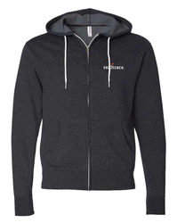 Image of Charcoal Heather Lightweight Fitted Zip Hoodie