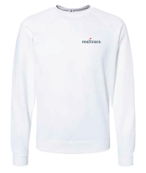 Image of White Lightweight Loopback Terry Crewneck