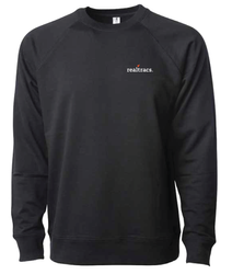 Image of Black Lightweight Loopback Terry Crewneck