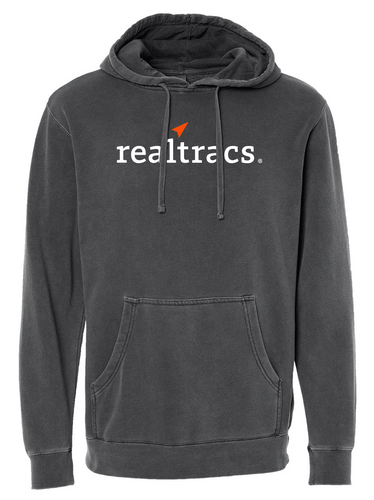 Black Midweight Pigment-Dyed Hooded Sweatshirt image thumbnail