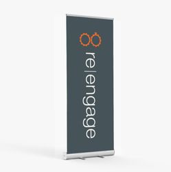 Image of Grey Retractable Re|engage Banner (Catalog)
