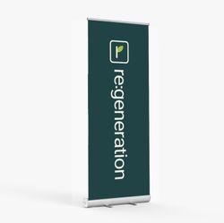 Image of Dark Green Retractable Re:generation Banner (Catalog)
