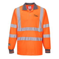 Image of Men's Hi-Viz Long Sleeve Polo - Orange
