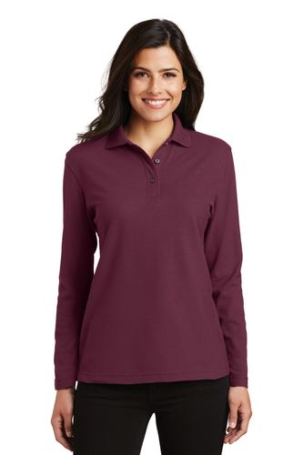 Port Authority Ladies Silk Touch Long Sleeve Polo. L500LS image thumbnail