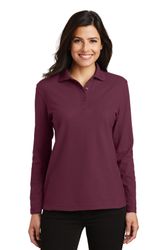 Image of Port Authority Ladies Silk Touch Long Sleeve Polo. L500LS