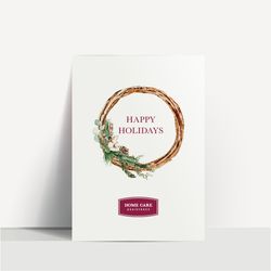 Image of Happy Holidays Wreath Greeting Card