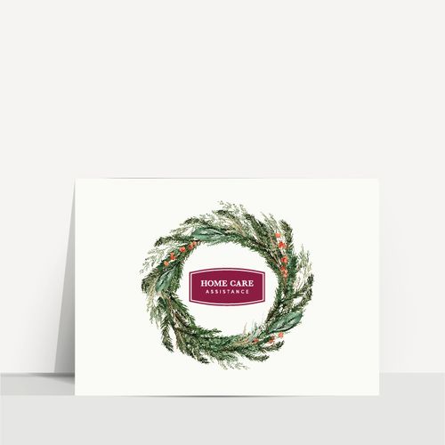 Wreath with Logo Greeting Card image thumbnail