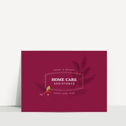 Image of Holiday Greeting Burgundy Card
