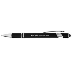 Image of Rubberized Aluminum Click Stylus Pen (laser engraved) 