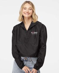 Image of Independent Trading Co. - Women's Lightweight Quarter-Zip Pullover Crop Windbreaker