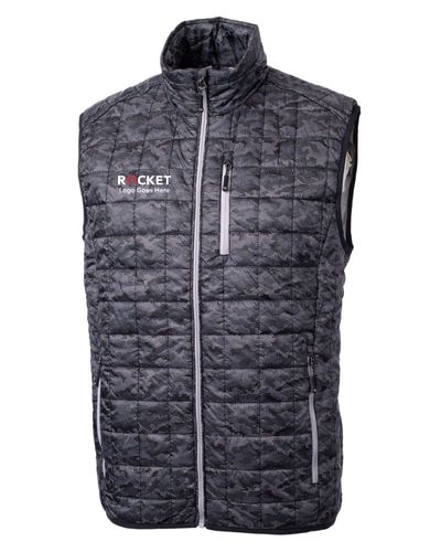 Cutter & Buck Rainier PrimaLoft® Mens Eco Insulated Full Zip Printed Puffer Vest image thumbnail