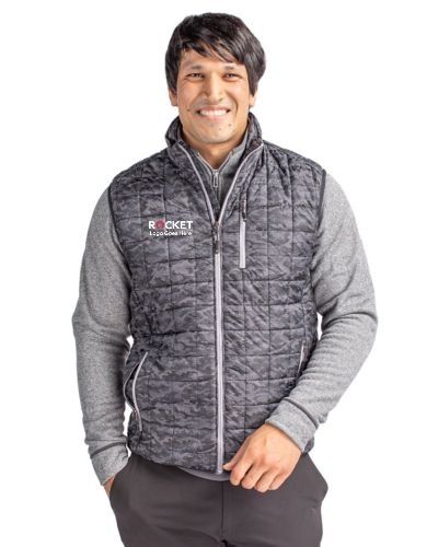 Cutter & Buck Rainier PrimaLoft® Mens Eco Insulated Full Zip Printed Puffer Vest image thumbnail