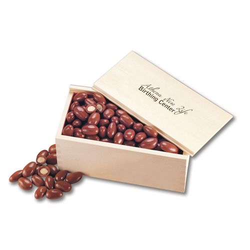 Milk Chocolate Covered Almonds in Wooden Collector's Box image thumbnail