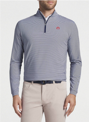 Image of Peter Millar Men's Perth Mini-Stripe Stretch Loop Terry Quarter-Zip