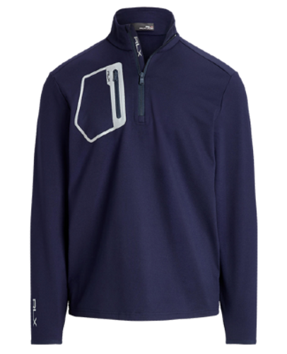 Image of Brushed Back Tech Jersey  1/4 Zip With Reflective Pocket
