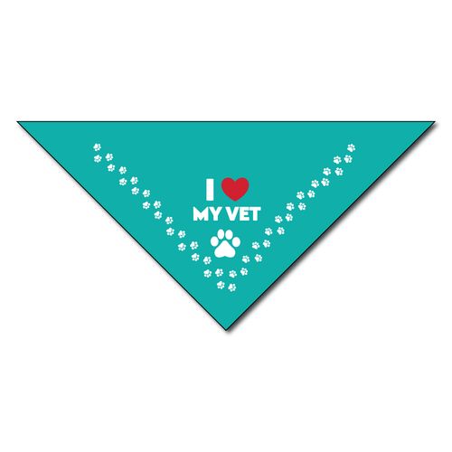 I Love My Vet Bandana - (Teal) image thumbnail