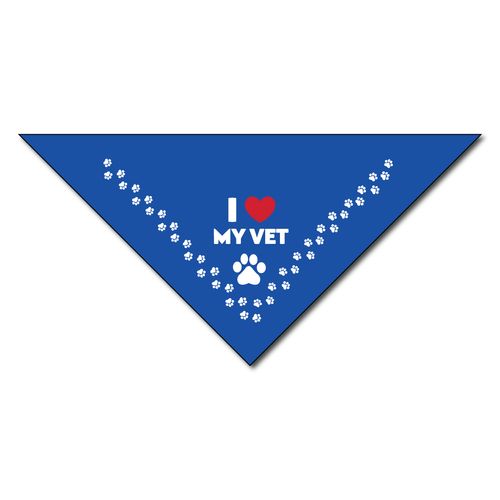I Love My Vet Bandana - (Blue) image thumbnail