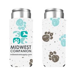 Image of Companion Paw Print Slim Can Koozies