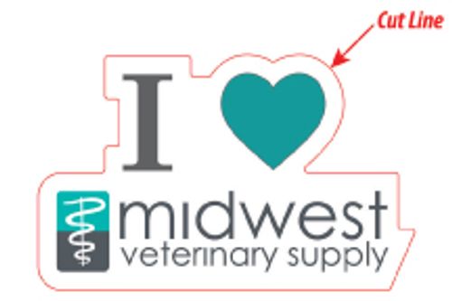 Midwest Vet I Love Adhesvice Decals image thumbnail
