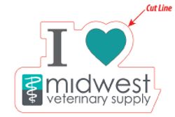 Image of Midwest Vet I Love Adhesvice Decals