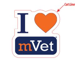 Image of mVet I Love Adhesive Decals