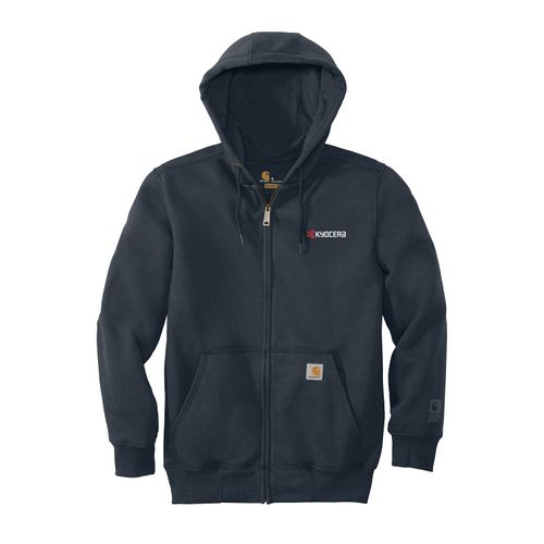 Carhartt® Rain Defender® Paxton Heavyweight Hooded Zip-Front Sweatshirt - Navy image thumbnail