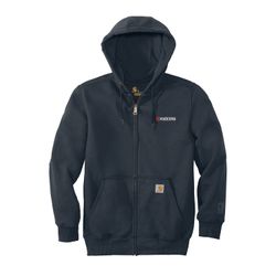 Image of Carhartt® Rain Defender® Paxton Heavyweight Hooded Zip-Front Sweatshirt - Navy