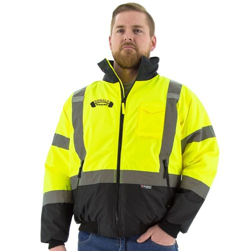 High Visibility Waterproof Jacket with Quilted Liner image thumbnail