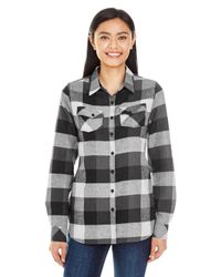 Image of Burnside Ladies' Plaid Boyfriend Flannel Shirt