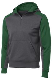 Image of Sport-Tek Tech Fleece Colorblock 1/4-Zip Hooded Sweatshirt