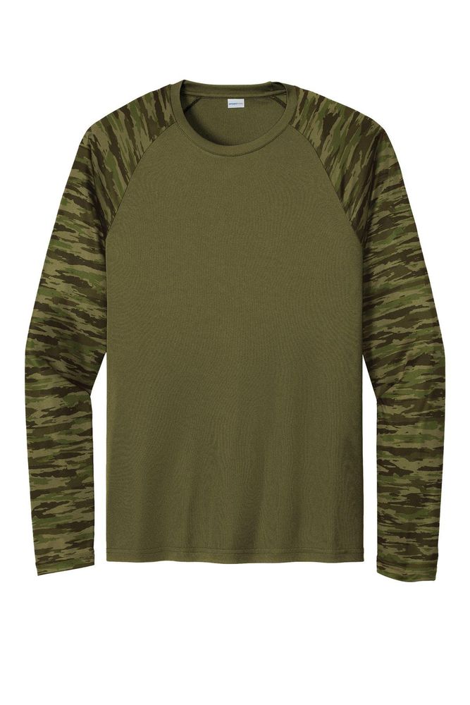 Sport-Tek Drift Camo Colorblock Long Sleeve Tee primary image