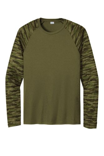 Sport-Tek Drift Camo Colorblock Long Sleeve Tee image thumbnail