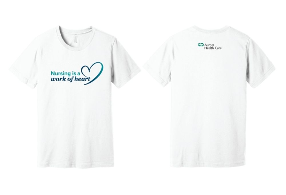 Nursing is a Work of Heart Unisex White T-Shirt  primary image