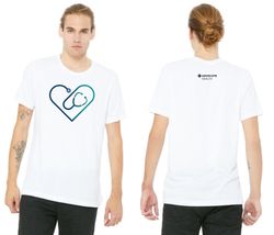 Image of Heart Stethoscope Unisex White T-Shirt  