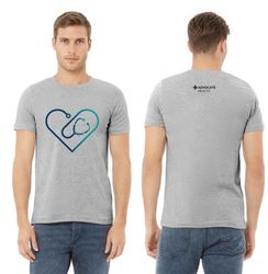 Image of Heart Stethoscope Unisex Heather T-Shirt  