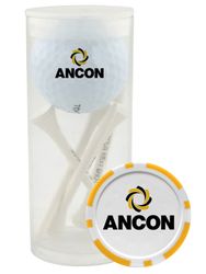 Image of Golf Ball Tee Pack with Poker Chip