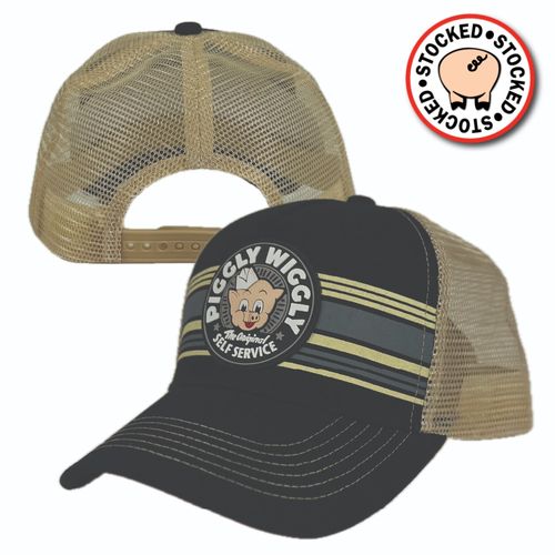Black 6 Panel Mesh Back Cap w/PVC Patch  image thumbnail