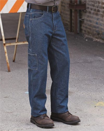 Flame Resistant Pre-Washed Denim Dungaree - Extended Sizes - PEJ8EXT image thumbnail