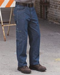 Image of Flame Resistant Pre-Washed Denim Dungaree - Extended Sizes - PEJ8EXT