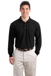 Image of Port Authority Long Sleeve Silk Touch Polo with Pocket